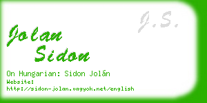 jolan sidon business card